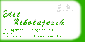 edit mikolajcsik business card